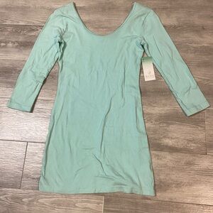 Decree Mint Scoop Neck Long Sleeve Bodycon Dress